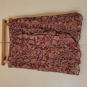 Anthropologie Faux-Wrap Floral Mini Skirt